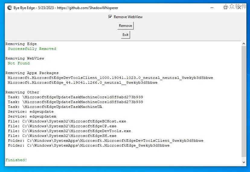 Windows 下的 Edge 卸载器「Remove-MS-Edge」，可卸载Edge浏览器